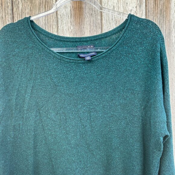American Eagle Forest Green Soft Scoop Neck Long Sleeve Knit Top Size XL - Picture 2 of 5